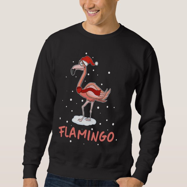 Girls Flamingo Lady Santa Christmas  T Sweatshirt (Front)