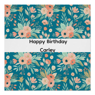 Girl's Floral Birthday Sign