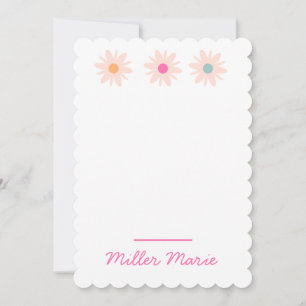 Girls Floral Stationary Thank You Card