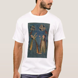 Girls flying kites, Kulu folk painting, Himachal P T-Shirt