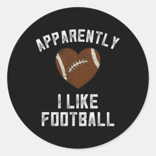 Girls Football Party Outfit Funny Football Stuff F Classic Round Sticker