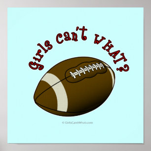 Girls Football - Red Poster