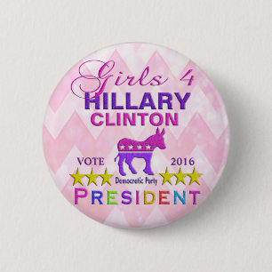 Girls for Hillary Clinton President 6 Cm Round Badge