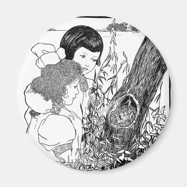 Girls Found A Bird Nest Magnet (Front)