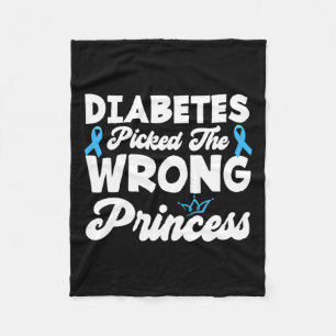 Girls Fun Diabetes Picked The Wrong Princess T1d A Fleece Blanket