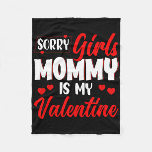 Girls Funny Joke Mommy Is My Valentine Costume Cut Fleece Blanket