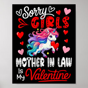 Girls Funny Joke Mother In Law Is My Valentine Uni Poster