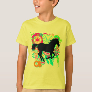 Girls Galloping Horse Silhouette T-Shirt