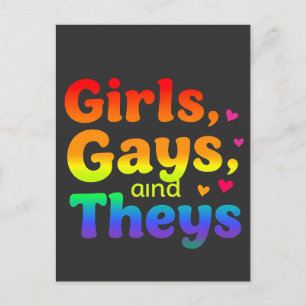 Girls, Gays, and They’s LGBT Pride Month Inclusion Invitation Postcard