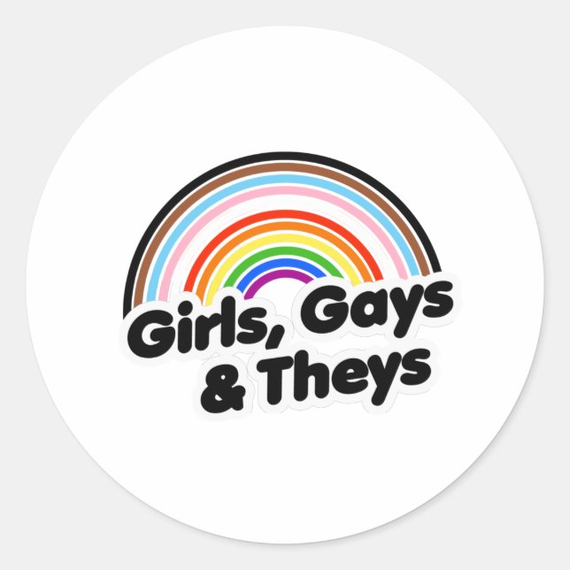 Girls Gays and Theys Classic Round Sticker (Front)