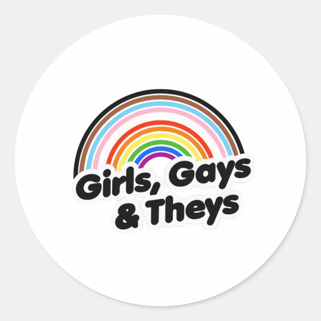 Girls Gays and Theys Classic Round Sticker (Front)