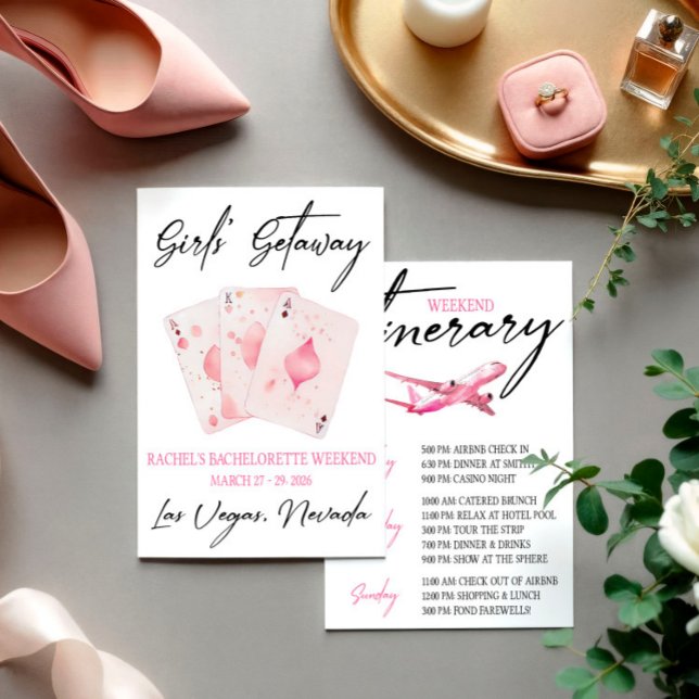 Girls' Getaway, Casino Bachelorette Weekend Party Invitation (Creator Uploaded)