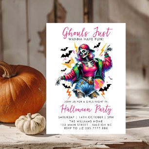 Girls Ghouls Night Out  Adult Halloween Party Invitation