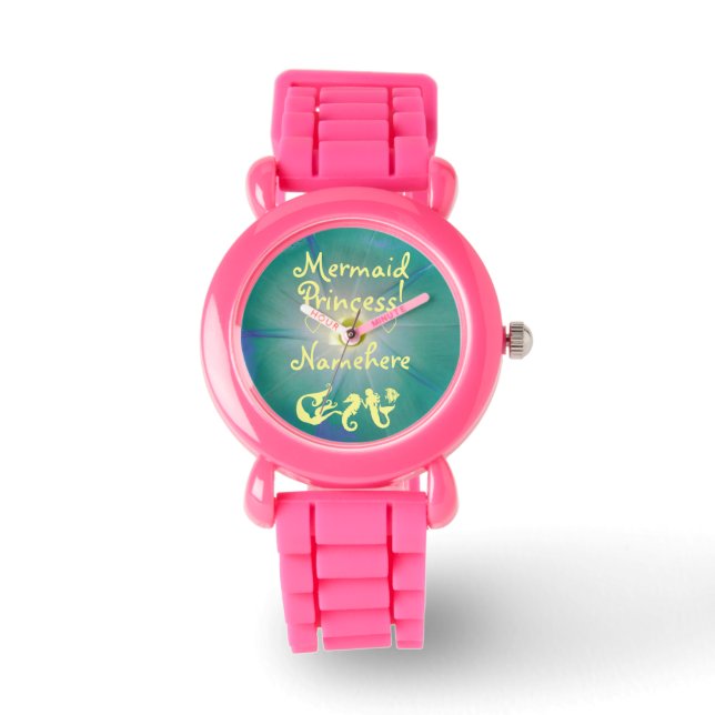 Girls Glitter Mermaid Princess! ADD HER NAME! Watch (Front)