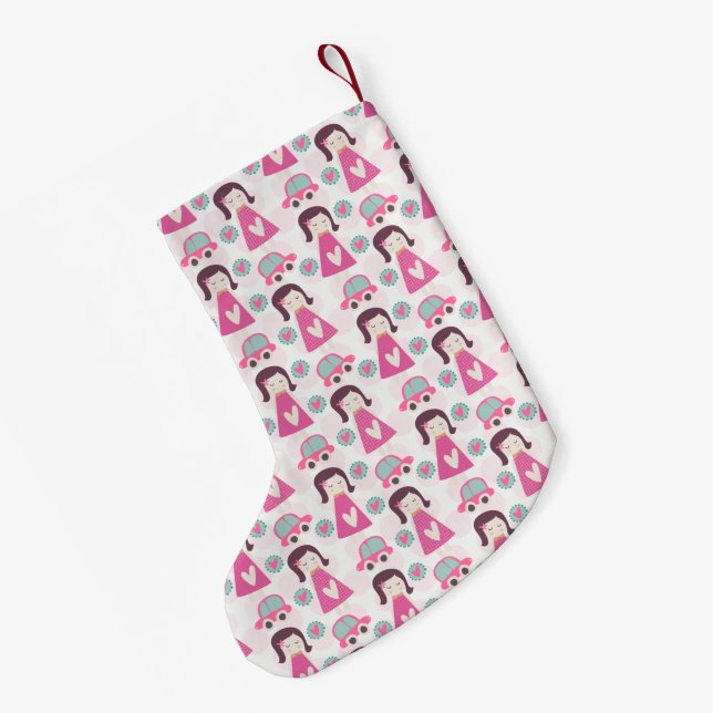 Girls Going Places Small Christmas Stocking (Back (Hanging))