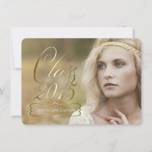 Girls Gold Class of 2015 Graduation Invitation