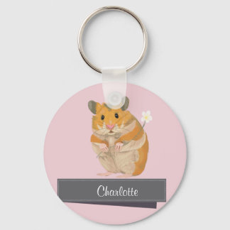 Girls Golden Hamster Key Ring
