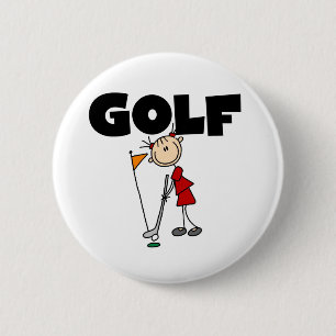 Girls GOLF 6 Cm Round Badge