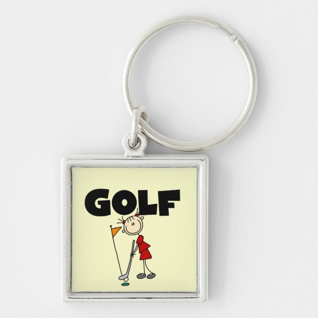 Girls GOLF T-shirts and Gifts Key Ring (Front)