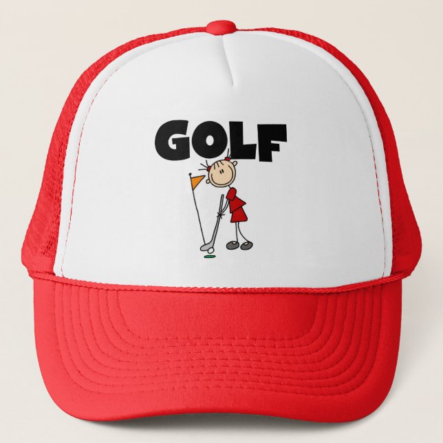 Girls GOLF Tshirts and Gifts Trucker Hat (Front)