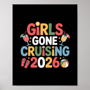 Girls Gone Cruising 2026 Colorful Cruise Vacation Poster