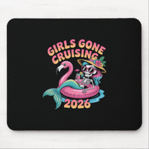 Girls Gone Cruising 2026 Mermaid Flamingo Vacation Mouse Pad