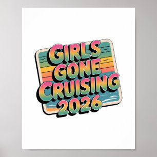 Girls Gone Cruising 2026 Postcard Cruise Vacation  Poster