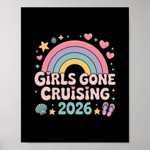 Girls Gone Cruising 2026 Rainbow Retro Cruise Vaca Poster
