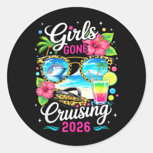 Girls Gone Cruising 2026 Tropical Vacation Party Classic Round Sticker