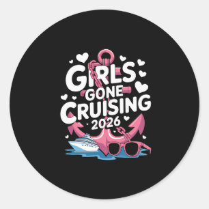 Girls Gone Cruising Nautical 2026 Cruise Vacation Classic Round Sticker