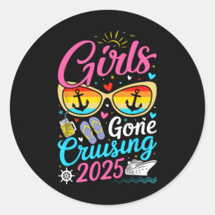 Girls Gone Cruising Vacation 2025 Party Cruise Classic Round Sticker