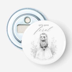 Girls Gone Feral Bachelorette Racoon Wedding Bottle Opener