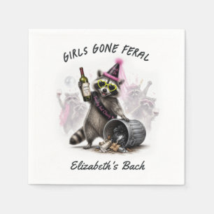 Girls Gone Feral Bride Racoon Bachelorette Napkin