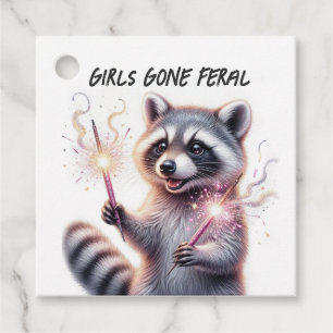 Girls Gone Feral Racoon Bachelorette Party Favour Tags