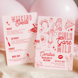 Girls Gone Mild Bachelorette Weekend Spa Party Invitation