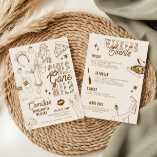 Girls Gone Mild Bachelorette Weekend Spa Party Invitation