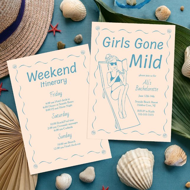 Girls Gone Mild Beach Bachelorette Invitation (Creator Uploaded)