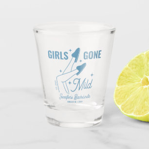 Girls Gone Mild Blue Hand Drawn Bachelorette Shot Glass