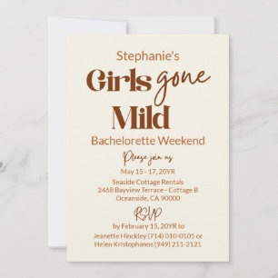 Girls Gone Mild Chic Bachelorette Beach Weekend Invitation