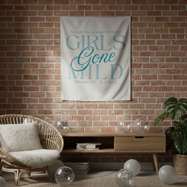 Girls Gone Mild – Custom Bachelorette Design Tapes Tapestry (Not every bachelorette party needs to be wild—and that’s exactly the vibe of Girls Gone Mild!)