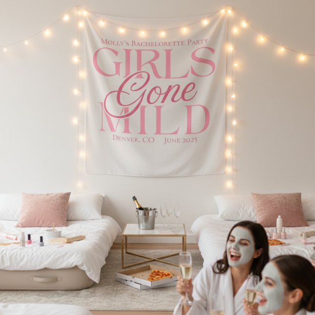 Girls Gone Mild – Custom Bachelorette Design Tapestry (Not every bachelorette party needs to be wild—and that’s exactly the vibe of Girls Gone Mild!)