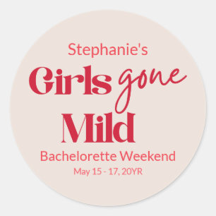 Girls Gone Mild Dated Bachelorette Beach Weekend Classic Round Sticker