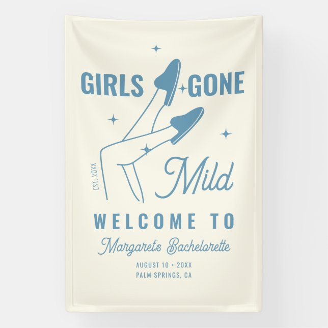 Girls Gone Mild Hand Drawn Bachelorette Welcome Banner (Vertical)