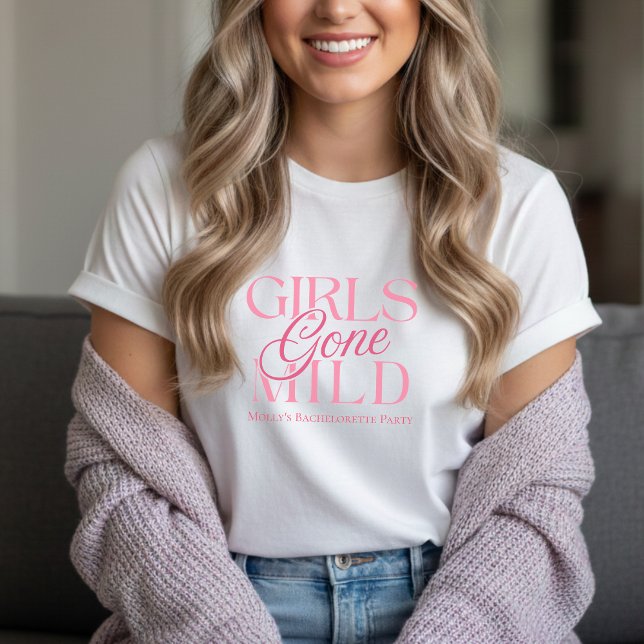 Girls Gone Mild Pink Spa Bachelorette  T-Shirt (Not every bachelorette party needs to be wild—and that’s exactly the vibe of Girls Gone Mild!)