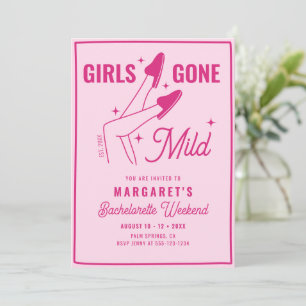 Girls Gone Mild Pink Spa Bachelorette Weekend Invitation