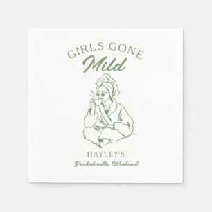 Girls Gone Mild Sage Green Bachelorette Party Napkin