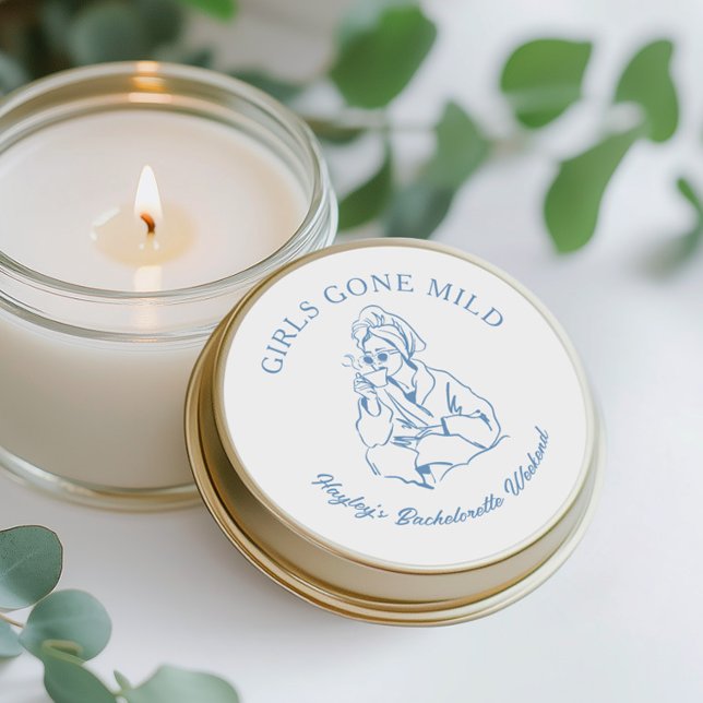 Girls Gone Mild Spa Bachelorette Party Classic Round Sticker (Creator Uploaded)