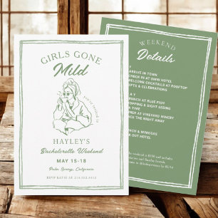 Girls Gone Mild Spa Bachelorette Party Itinerary Invitation