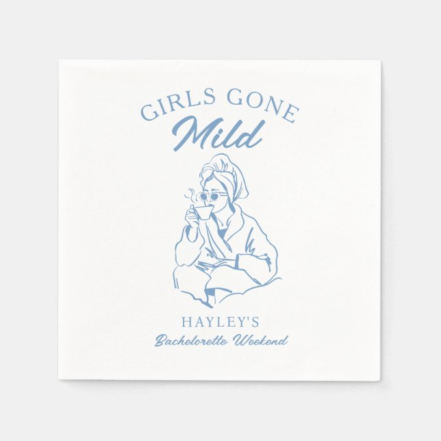 Girls Gone Mild Spa Bachelorette Party Napkin (Front)