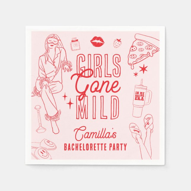 Girls Gone Mild Spa Pajama Bachelorette Party Napkin (Front)